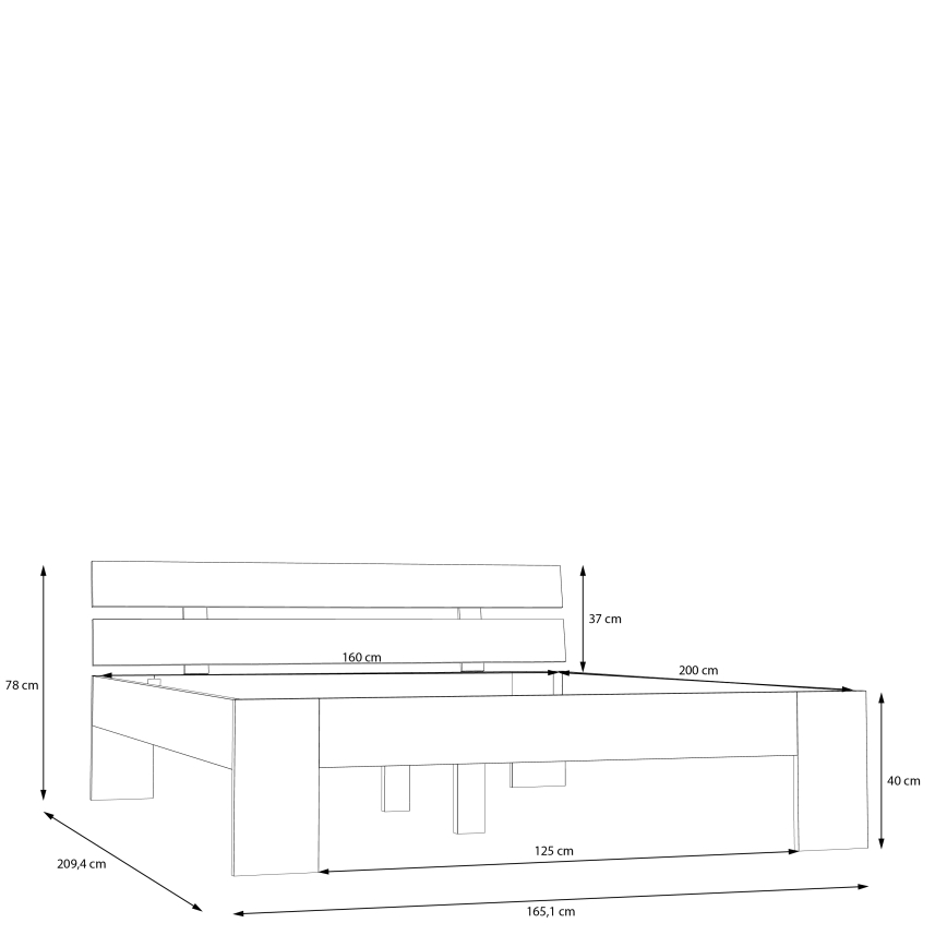 Doppelbett PIROA 160x200 cm beige