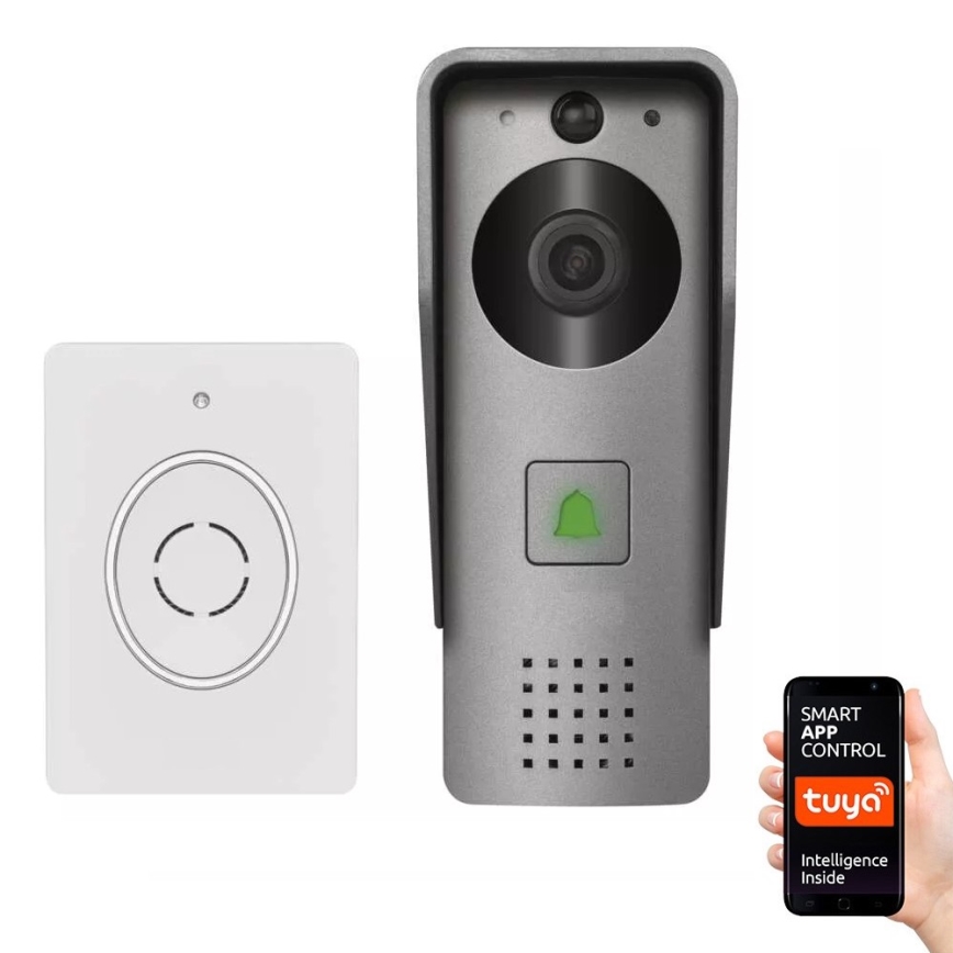 Drathlose Video-Türklingel mit Bewegungssensor GoSmart 12V/3xAA IP44 Wi-Fi Tuya