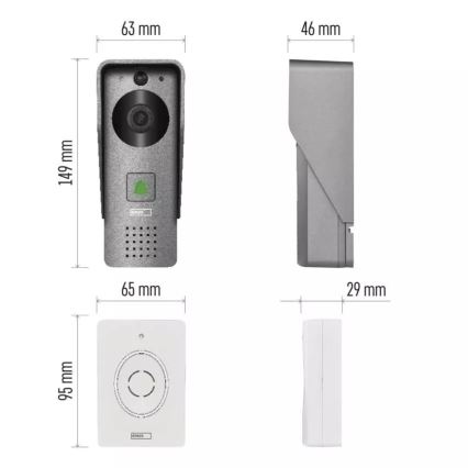 Drathlose Video-Türklingel mit Bewegungssensor GoSmart 12V/3xAA IP44 Wi-Fi Tuya