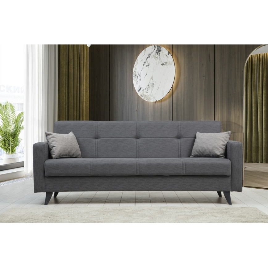 Dreisitziges Schlafsofa KORFU, dunkelgrau