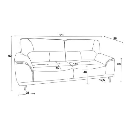 Dreisitziges Sofa LIVORNO in Beige