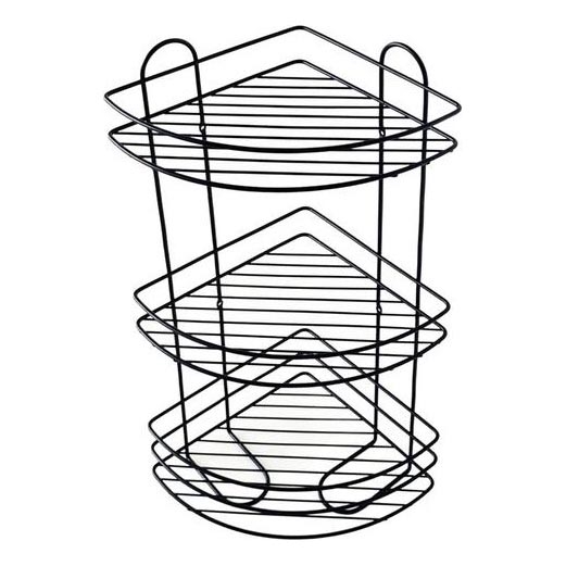 Dreistöckiges Wandregal für die Dusche 23x58 cm schwarz