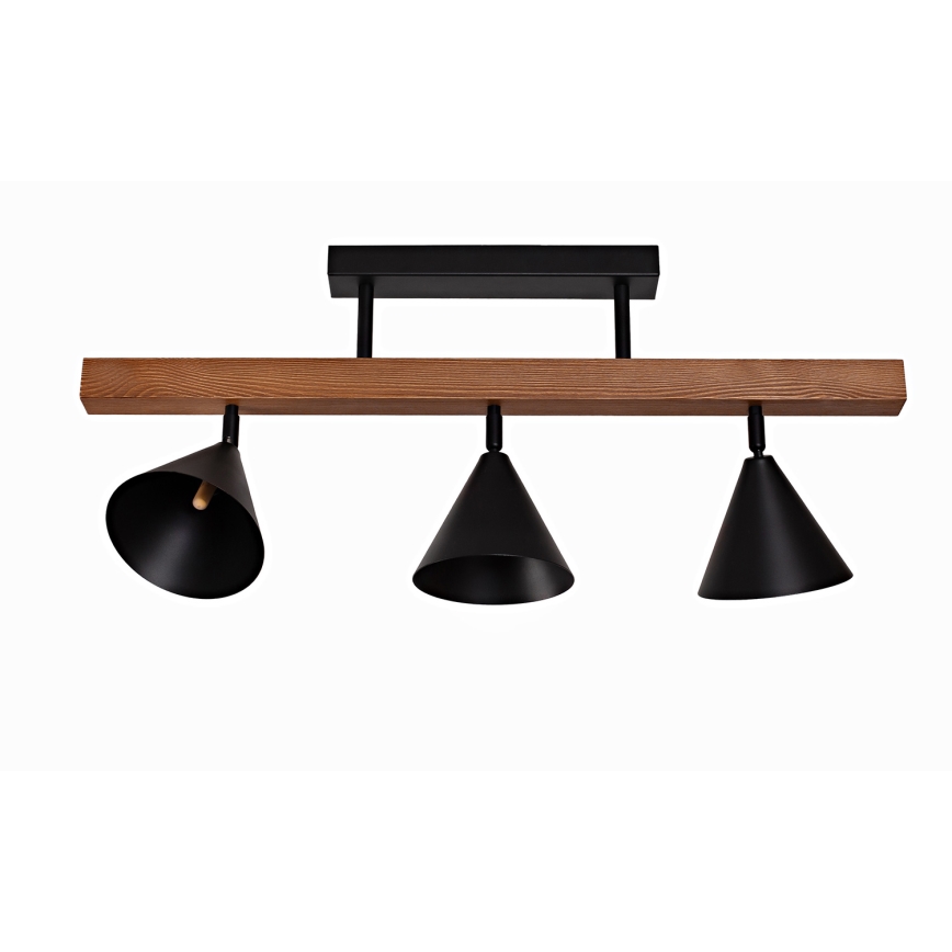 Duolla - Aufgesetzte Deckenleuchte IRONLINE 3xG9/3W/230V Kiefer Eiche/schwarz