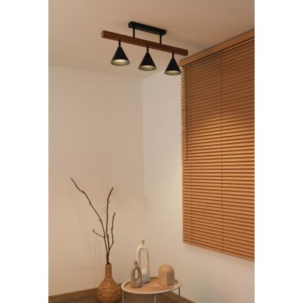 Duolla - Aufgesetzte Deckenleuchte IRONLINE 3xG9/3W/230V Kiefer Eiche/schwarz
