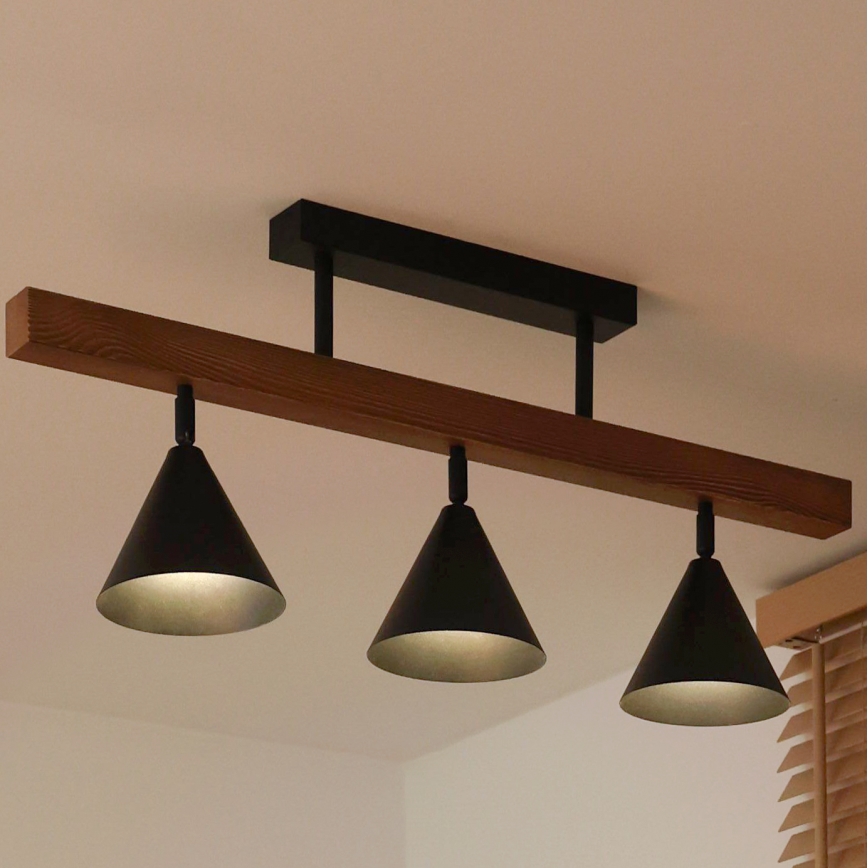 Duolla - Aufgesetzte Deckenleuchte IRONLINE 3xG9/3W/230V Kiefer Eiche/schwarz