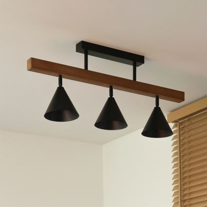 Duolla - Aufgesetzte Deckenleuchte IRONLINE 3xG9/3W/230V Kiefer Eiche/schwarz