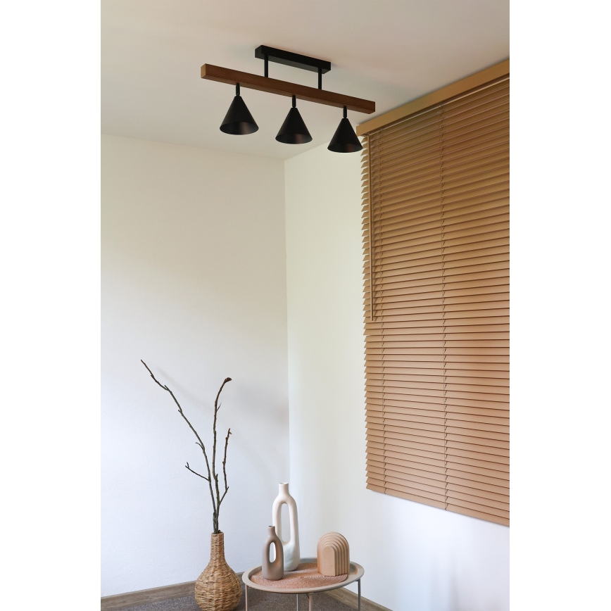 Duolla - Aufgesetzte Deckenleuchte IRONLINE 3xG9/3W/230V Kiefer Eiche/schwarz