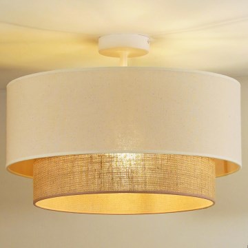 Duolla - Deckenleuchte BOHO 1xE27/15W/230V Ø 45 cm creme/braun