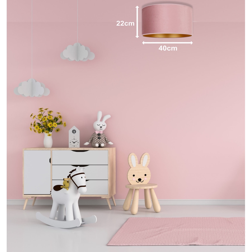 Duolla - Deckenleuchte ROLLER 1xE27/15W/230V Ø 40 cm rosa/gold