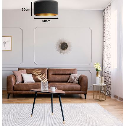 Duolla - Deckenleuchte ROLLER 3xE27/15W/230V Ø 60 cm schwarz/gold