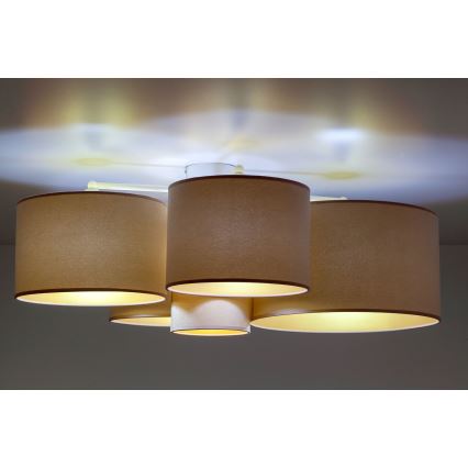 Duolla - Deckenleuchte ROLLER PENTO 5xE27/60W/230V braun