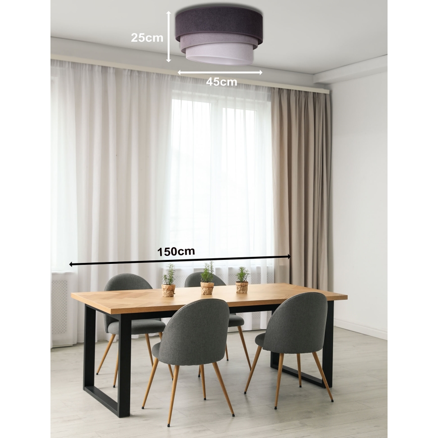 Duolla - Deckenleuchte TRIO 1xE27/15W/230V Ø 45 cm Anthrazit/Grau/Weiß