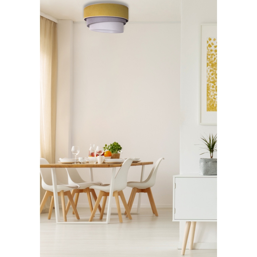 Duolla - Deckenleuchte TRIO 1xE27/15W/230V Ø 45 cm gelb/grau/weiß