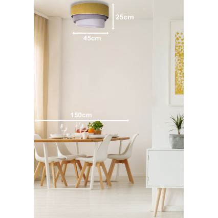 Duolla - Deckenleuchte TRIO 1xE27/15W/230V Ø 45 cm gelb/grau/weiß