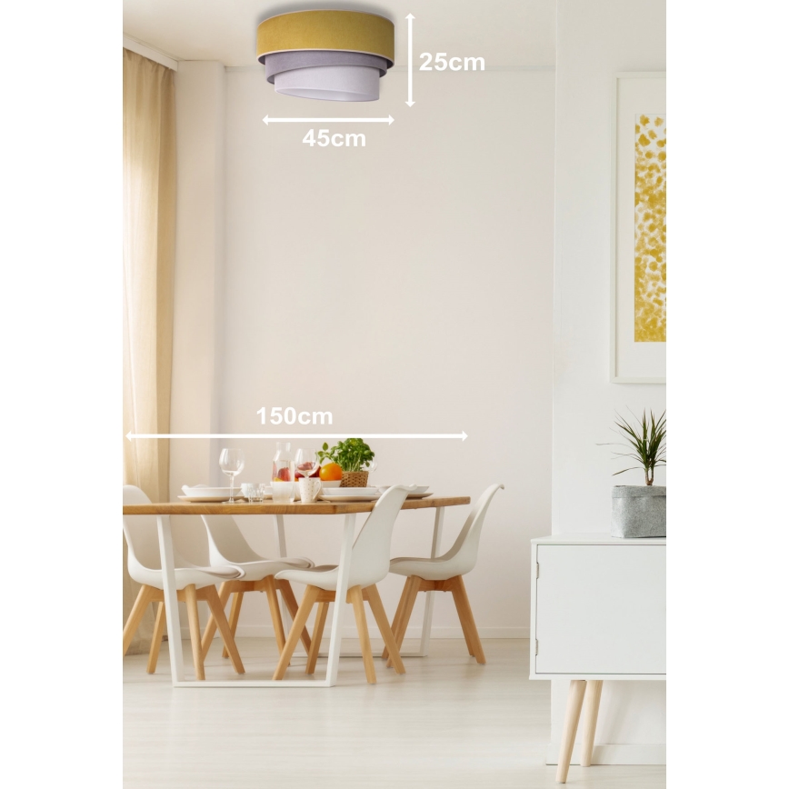 Duolla - Deckenleuchte TRIO 1xE27/15W/230V Ø 45 cm gelb/grau/weiß