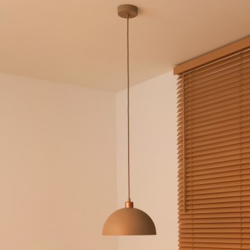 Duolla - Hängeleuchte an Kabel IRONLINE 1xE27/15W/230V Ø 27 cm beige/kupferfarben