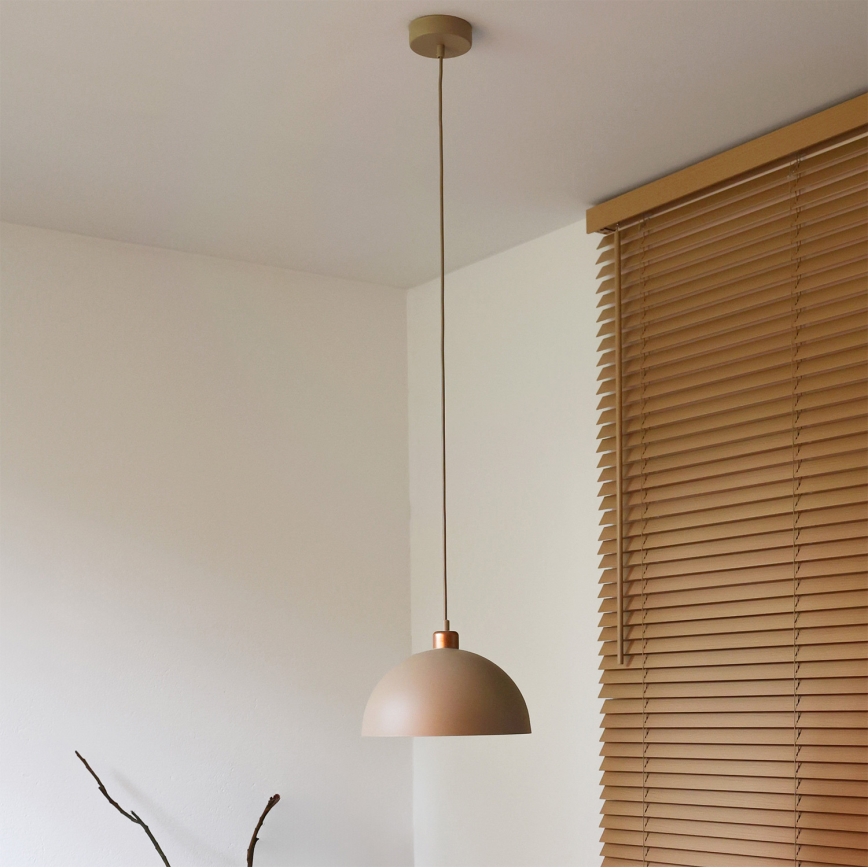 Duolla - Hängeleuchte an Kabel IRONLINE 1xE27/15W/230V Ø 27 cm beige/kupferfarben