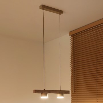 Duolla - Hängeleuchte an Kabel IRONLINE 2xGX53/3W/230V Kiefer Eiche/beige