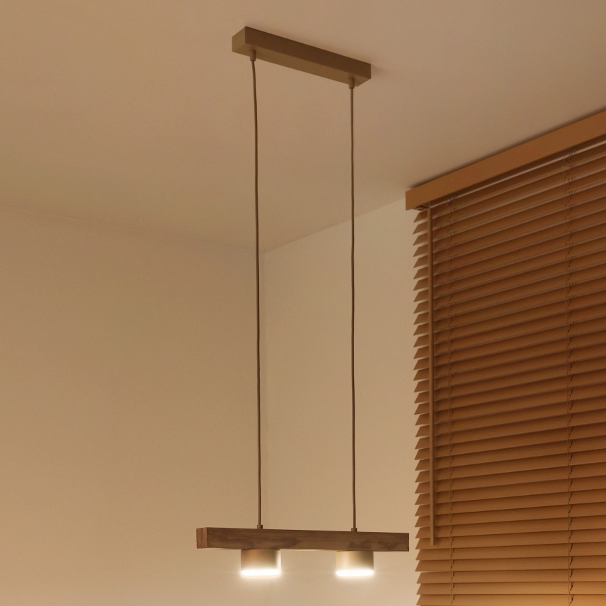Duolla - Hängeleuchte an Kabel IRONLINE 2xGX53/3W/230V Kiefer Eiche/beige