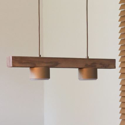 Duolla - Hängeleuchte an Kabel IRONLINE 2xGX53/3W/230V Kiefer Eiche/beige