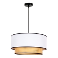 Duolla - Hängeleuchte BOHO 1xE27/15W/230V d 45 cm weiß/Rattan