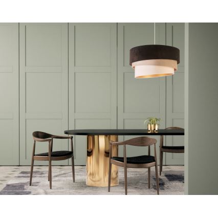 Duolla - Hängeleuchte DEVON 1xE27/40W/230V d 45 cm schwarz/beige