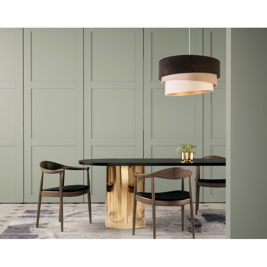 Duolla - Hängeleuchte DEVON 1xE27/40W/230V d 45 cm schwarz/beige