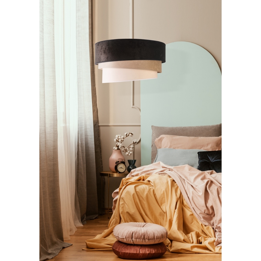 Duolla - Hängeleuchte DEVON 1xE27/40W/230V d 45 cm schwarz/beige