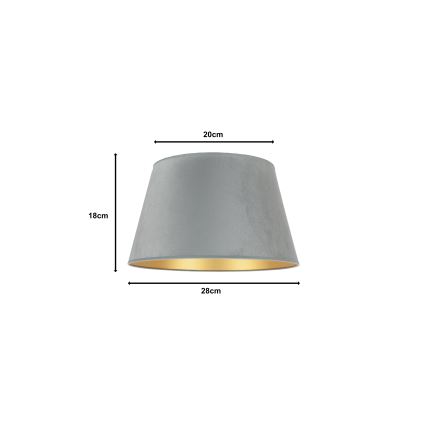 Duolla - Lampenschirm für Tischlampe CONE M E27 Ø 28 cm grau