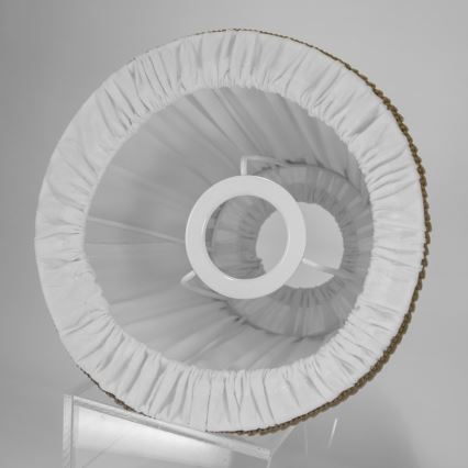 Duolla - Lampenschirm für Tisch- und Stehlampe E27 Ø 18,5 cm Weiß/Braun