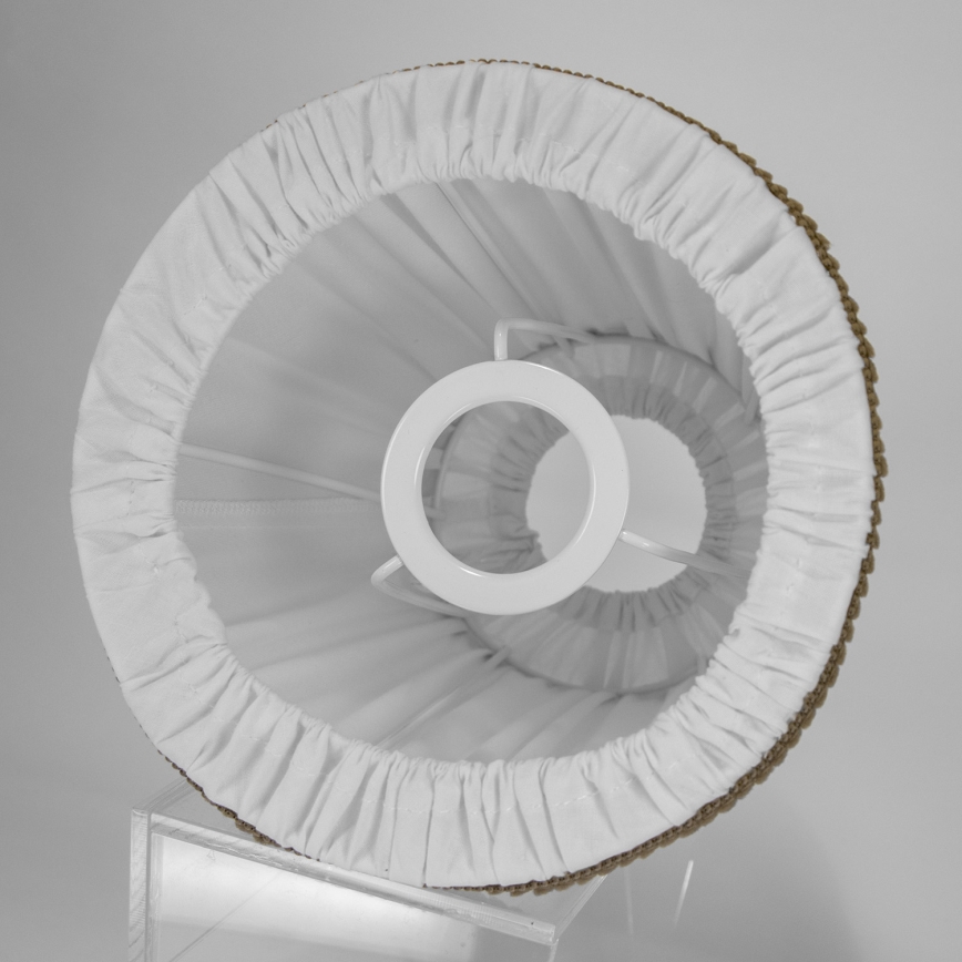 Duolla - Lampenschirm für Tisch- und Stehlampe E27 Ø 18,5 cm Weiß/Braun