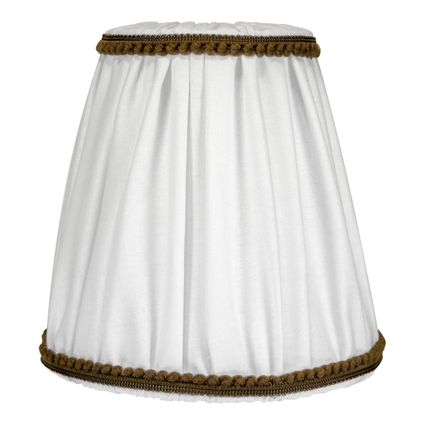 Duolla - Lampenschirm für Tisch- und Stehlampe E27 Ø 15 cm weiß/braun