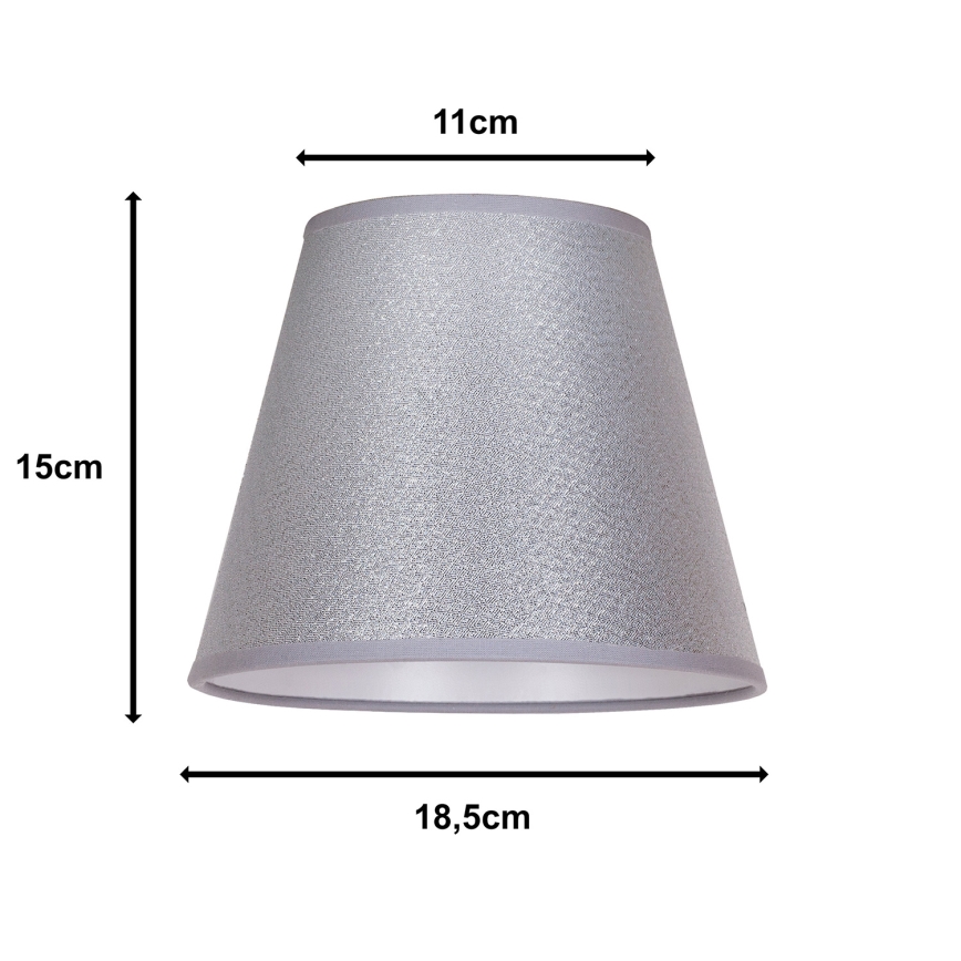 Duolla - Lampenschirm für Tischlampe SOFIA XS E14 Ø 18,5 cm Silber