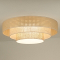 Duolla - LED-Deckenleuchte LUNETA LED/26W/230V d 60 cm 4000K Rattan/beige/braun