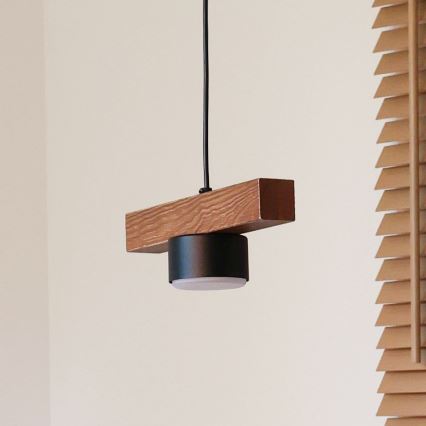 Duolla - Pendelleuchte an Kabel IRONLINE 1xGX53/3W/230V Kiefer/Eiche/Schwarz