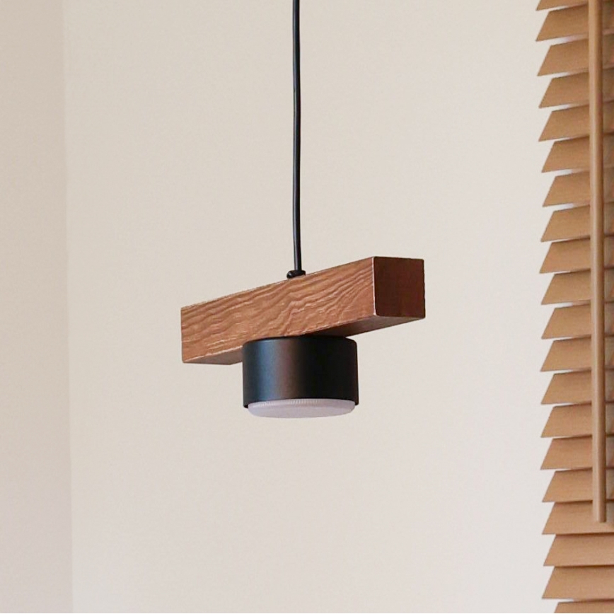 Duolla - Pendelleuchte an Kabel IRONLINE 1xGX53/3W/230V Kiefer/Eiche/Schwarz