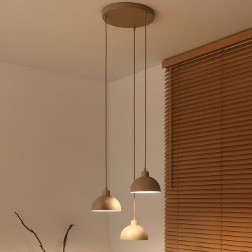 Duolla - Pendelleuchte an Kabel IRONLINE 3xE27/15W/230V béžová
