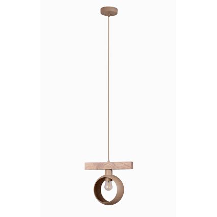 Duolla - Pendelleuchte mit Kabel IRONLINE 1xE27/15W/230V Kiefer/Eiche/beige