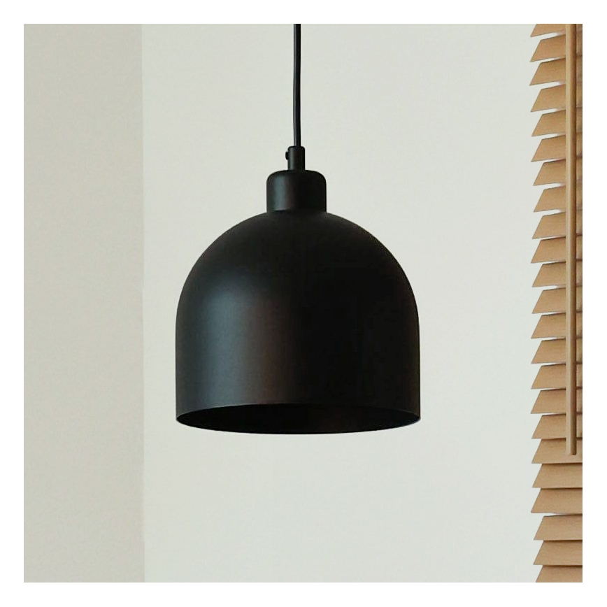 Duolla - Pendelleuchte mit Kabel IRONLINE 1xE27/15W/230V Ø 17 cm schwarz