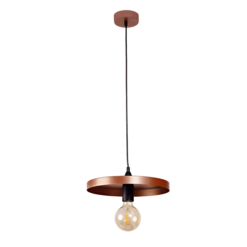 Duolla - Pendelleuchte mit Kabel IRONLINE 1xE27/15W/230V Ø 30 cm Kupfer/Schwarz