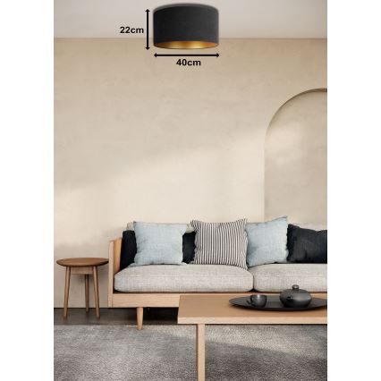 Duolla - Deckenleuchte ROLLER 1xE27/15W/230V Ø 40 cm schwarz/gold