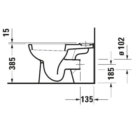 Duravit 21110900002 - Kombi-WC D-CODE, Keramik, Hochglanzweiß