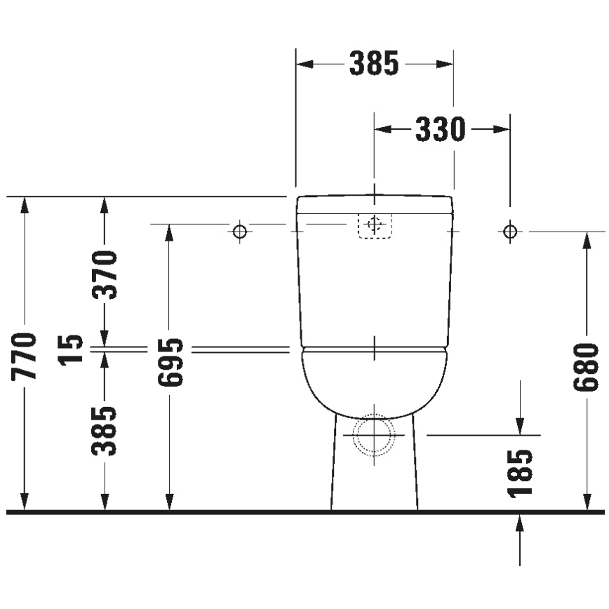 Duravit 21110900002 - Kombi-WC D-CODE, Keramik, Hochglanzweiß