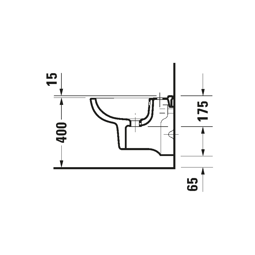 Duravit 22371500002 - Wandhängendes Bidet D-CODE, Keramik, Hochglanzweiß