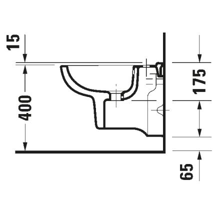 Duravit 22371500002 - Wandhängendes Bidet D-CODE, Keramik, Hochglanzweiß