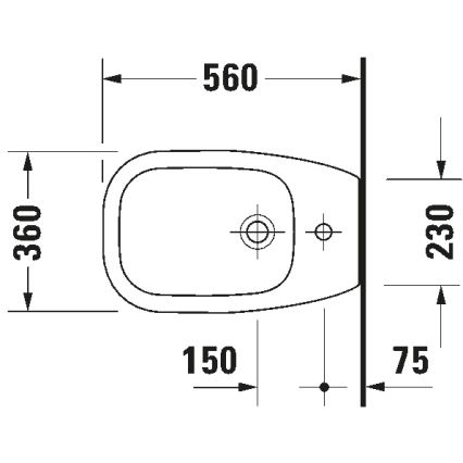 Duravit 22411000002 - Stand-Bidet D-CODE 35,5x52,5 cm Keramik/glänzend weiß