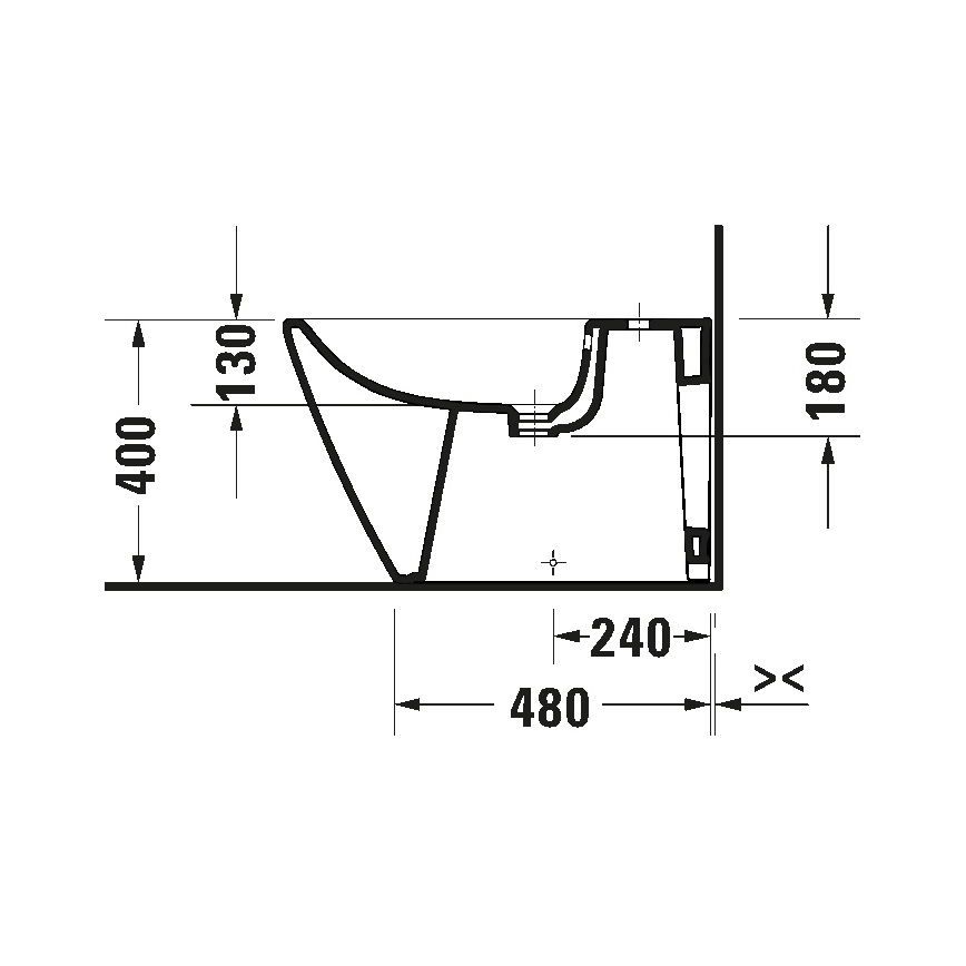 Duravit 2294100000 - Stand-Bidet D-NEO Keramik/glänzend weiß