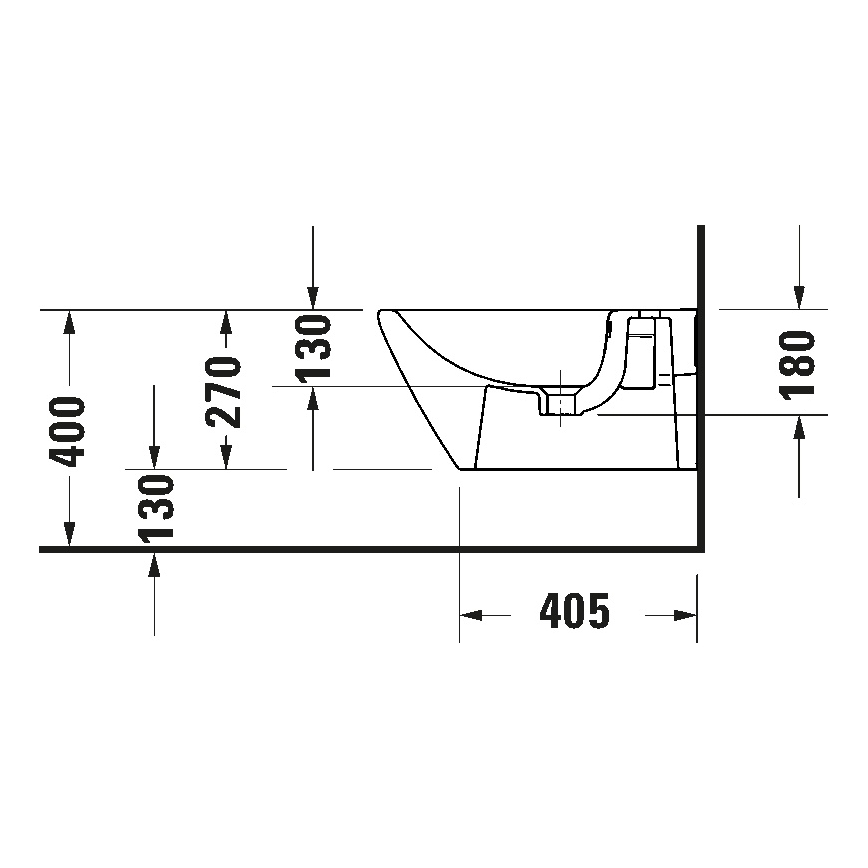 Duravit 2294150000 - Wandhängendes Bidet D-NEO, Keramik / glänzend weiß