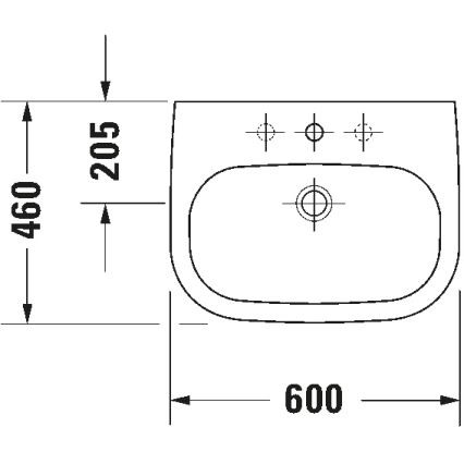 Duravit 23106000002 - Wandhängendes Waschbecken D-CODE 60x46 cm, Keramik/glänzend weiß