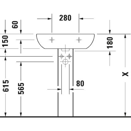 Duravit 23106000002 - Wandhängendes Waschbecken D-CODE 60x46 cm, Keramik/glänzend weiß